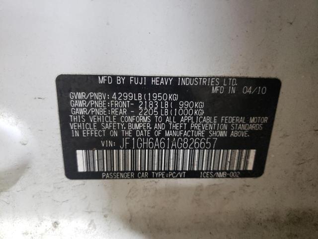 JF1GH6A61AG826657 Subaru Impreza 2.5i