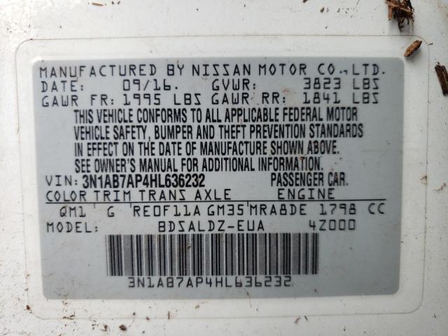 3N1AB7AP4HL636232 Nissan SENTRA S