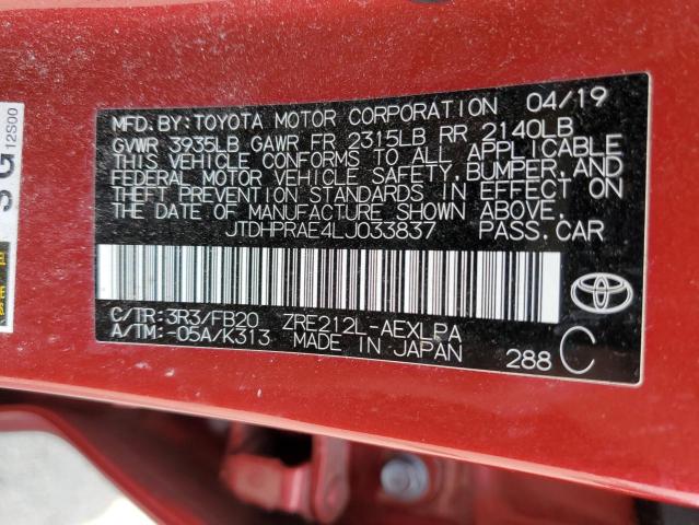 2020 TOYOTA COROLLA LE JTDHPRAE4LJ033837