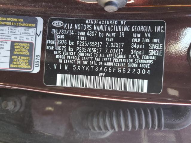 5XYKT3A66FG622304 KIA SORENTO LX