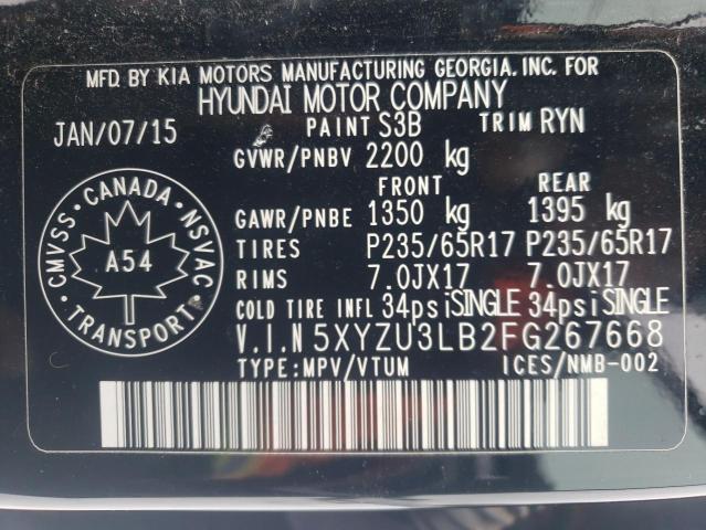 2015 HYUNDAI SANTA FE S 5XYZU3LB2FG267668