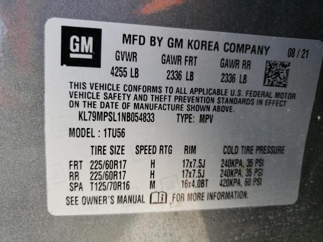 2022 CHEVROLET TRAILBLAZE KL79MPSL1NB054833