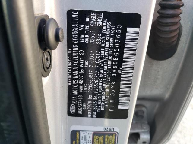 5XYKT3A66EG507653 KIA SORENTO LX