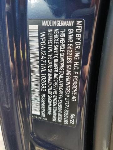 2022 PORSCHE PANAMERA B - WP0AJ2A71NL102082