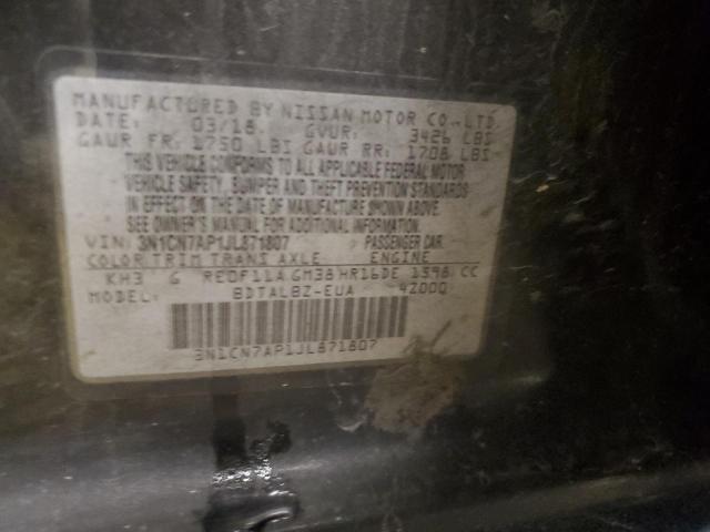 2018 NISSAN VERSA S 3N1CN7AP1JL871807