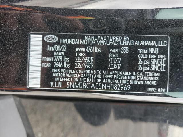 5NMJBCAE5NH082969 Hyundai TUCSON SEL