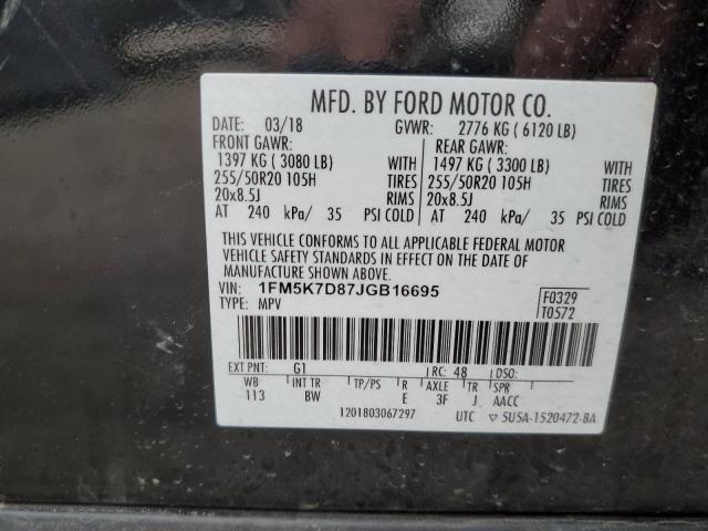 2018 FORD EXPLORER X 1FM5K7D87JGB16695