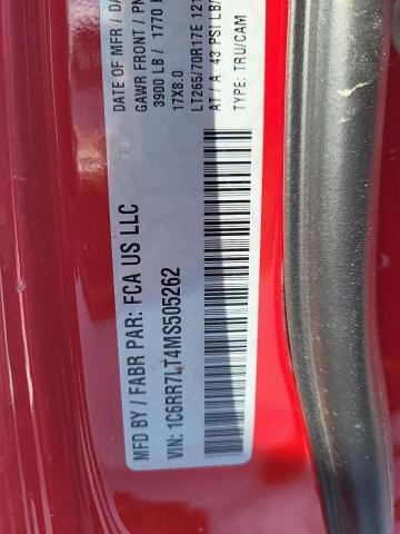 2021 RAM 1500 CLASS - 1C6RR7LT4MS505262