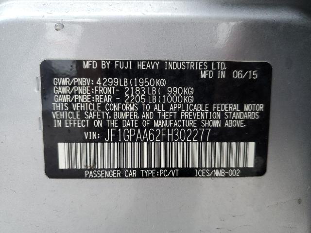 2015 SUBARU IMPREZA JF1GPAA62FH302277