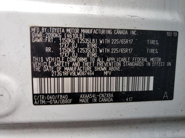 2020 TOYOTA RAV4 LE 2T3G1RFV9LW087464