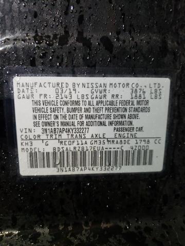 2019 NISSAN SENTRA S 3N1AB7AP4KY332277