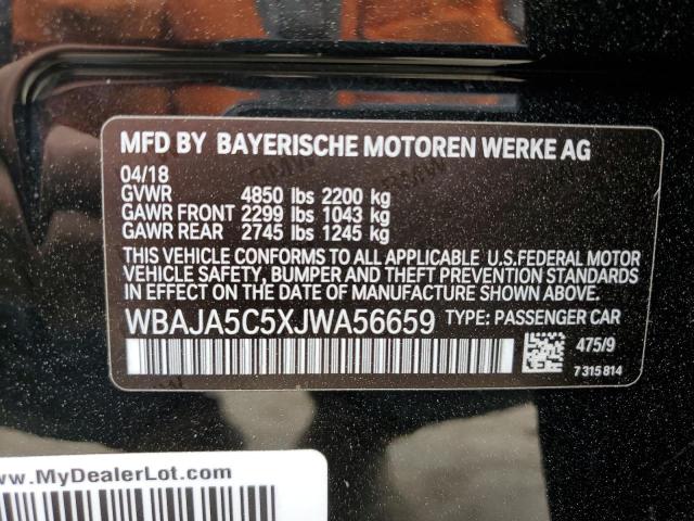 2018 BMW 530 I WBAJA5C5XJWA56659