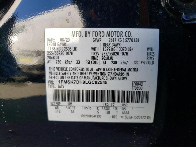 2020 FORD EXPLORER X 1FMSK7DH9LGC82545