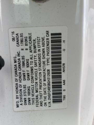 2016 HONDA CIVIC LX 2HGFC4B58GH312608