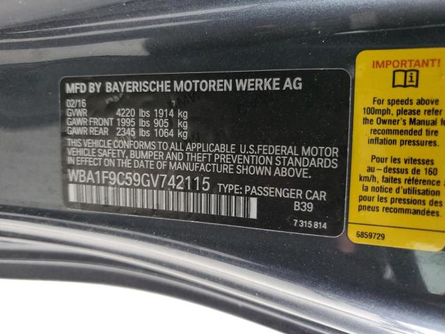 2016 BMW 228 I SULE WBA1F9C59GV742115