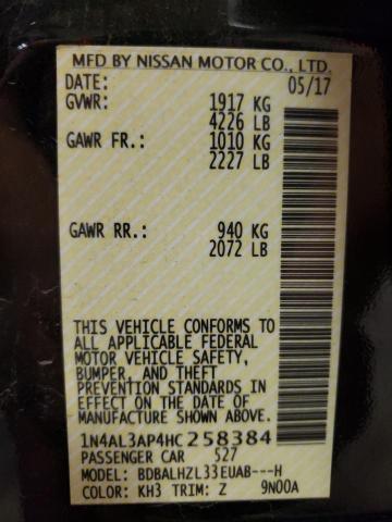 2017 NISSAN ALTIMA 2.5 1N4AL3AP4HC258384