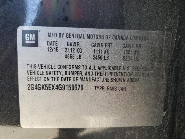 2016 BUICK REGAL 2G4GK5EX4G9150670