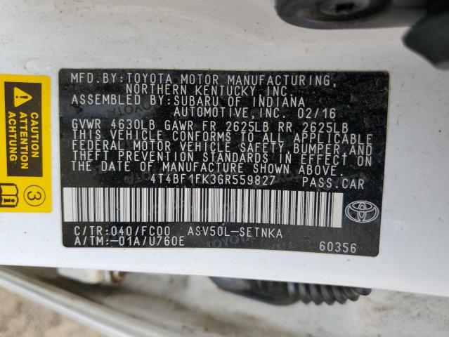 2016 TOYOTA CAMRY LE 4T4BF1FK3GR559827