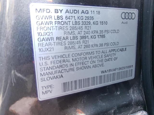 2019 AUDI Q8 PREMIUM - WA1BVAF13KD016991