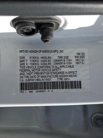 2020 HONDA CR-V EXL 5J6RW1H80LA015421