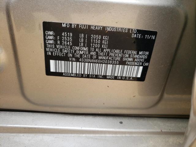 2017 SUBARU LEGACY 2.5 4S3BNAN66H3038355
