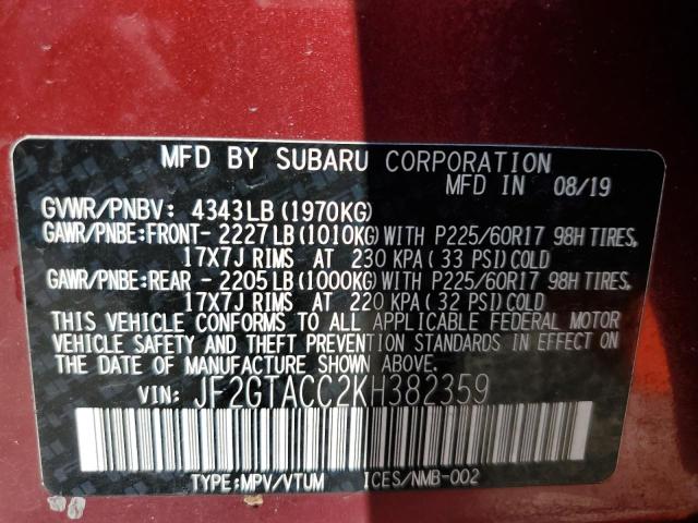 JF2GTACC2KH382359 Subaru Crosstrek