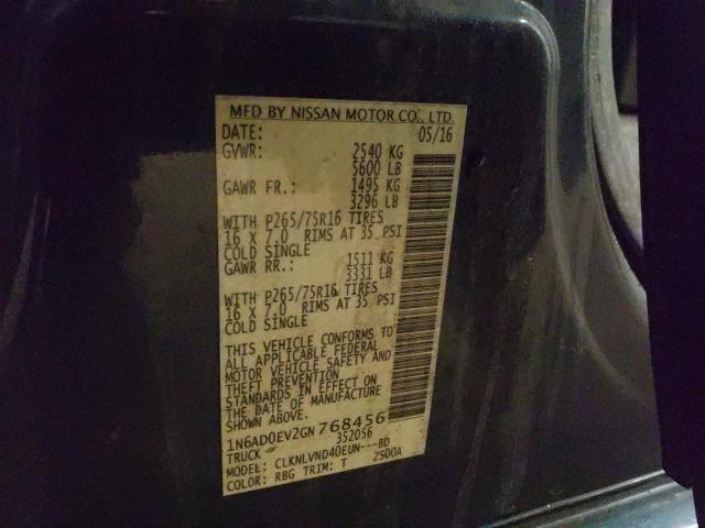 2016 NISSAN FRONTIER S 1N6AD0EV2GN768456