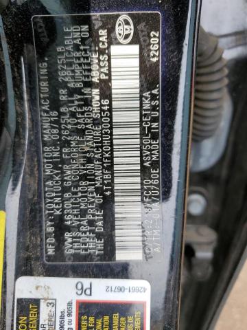 2017 TOYOTA CAMRY LE 4T1BF1FK0HU300546