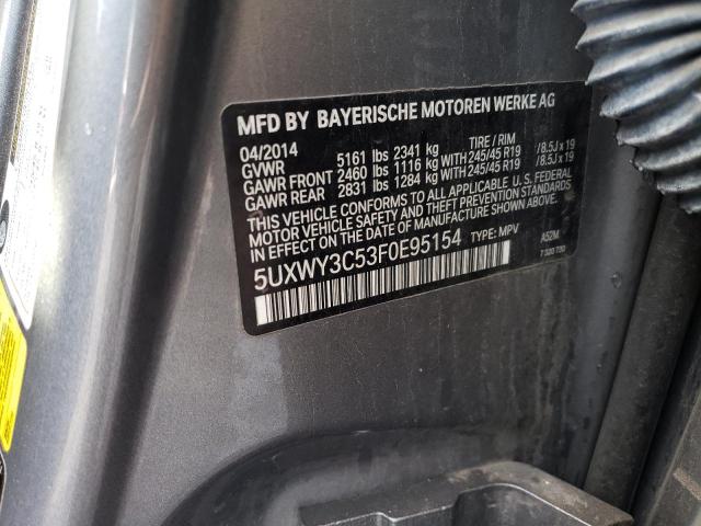 5UXWY3C53F0E95154 BMW X3
