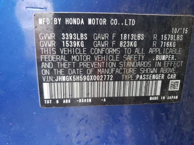 2016 HONDA FIT LX - JHMGK5H59GX002772