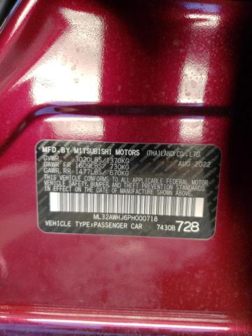 2023 MITSUBISHI MIRAGE SE ML32AWHJ6PH000718