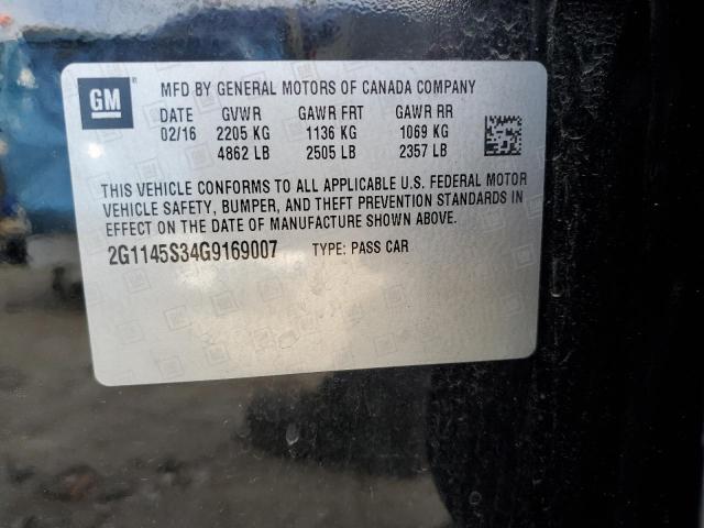 2016 CHEVROLET IMPALA LTZ 2G1145S34G9169007
