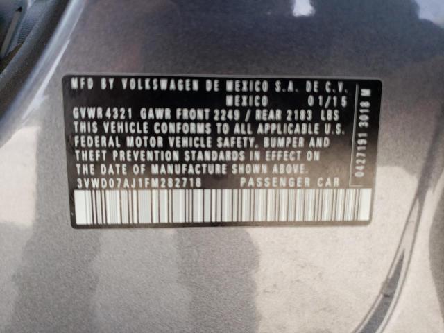 2015 VOLKSWAGEN JETTA SE 3VWD07AJ1FM282718