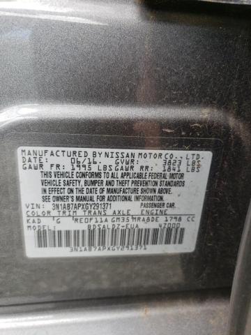 2016 NISSAN SENTRA S 3N1AB7APXGY291371