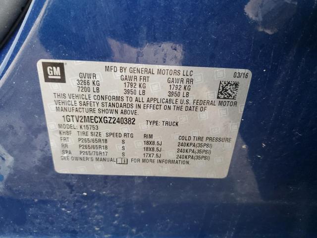 1GTV2MECXGZ240382 GMC Sierra K1500 Sle