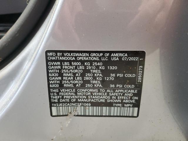 2022 VOLKSWAGEN ATLAS CROS 1V2JE2CA2NC231069