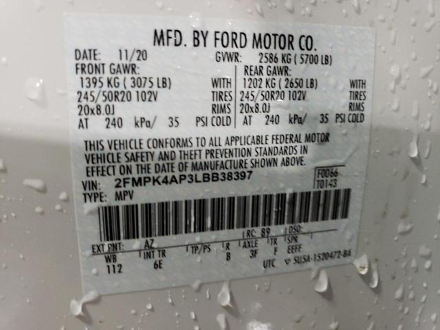 2020 FORD EDGE ST - 2FMPK4AP3LBB38397