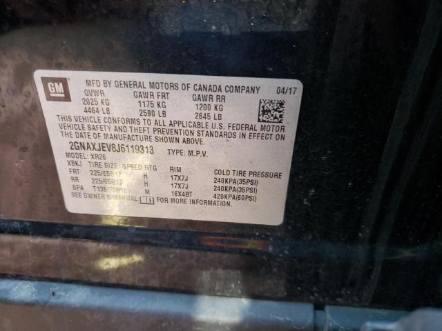 2018 CHEVROLET EQUINOX LT 2GNAXJEV8J6119313