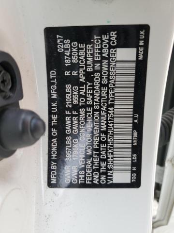 2017 HONDA CIVIC EX SHHFK7H57HU417544