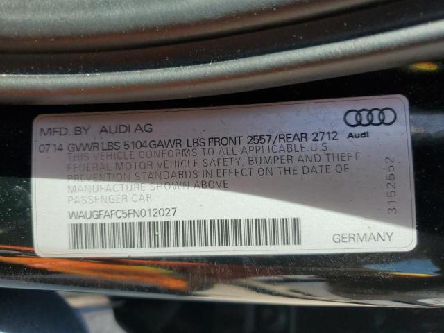 2015 AUDI A6 PREMIUM WAUGFAFC5FN012027