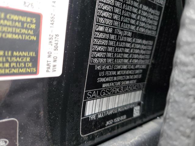 2018 LAND ROVER RANGE ROVE - SALGS2RK3JA504376