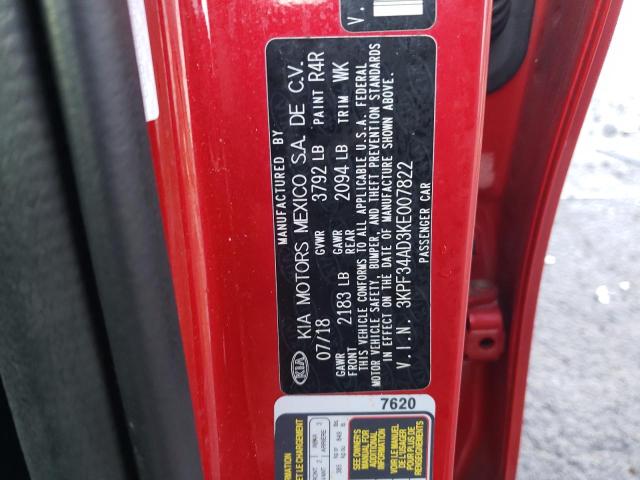 3KPF34AD3KE007822 KIA Forte Gt Line