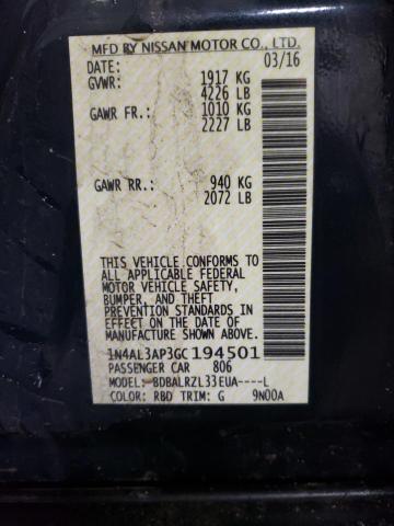2016 NISSAN ALTIMA 2.5 1N4AL3AP3GC194501