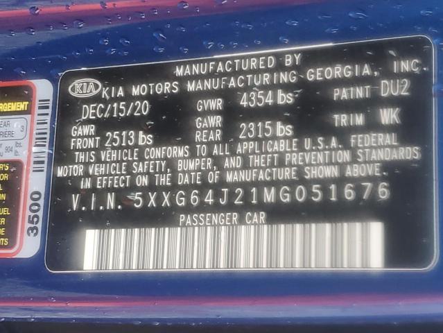 5XXG64J21MG051676 KIA K5 GT LINE