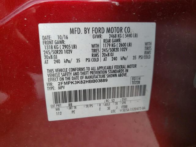 2017 FORD EDGE TITAN 2FMPK3K82HBB03889