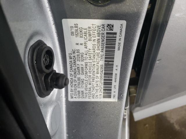 2019 HONDA CIVIC LX 2HGFC2F66KH592965