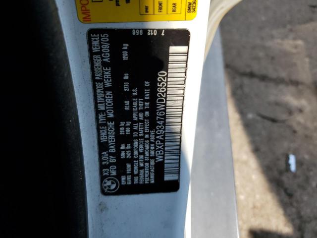 WBXPA93476WD26520 BMW X3 3.0I