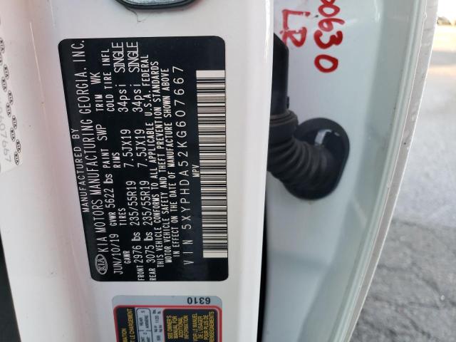 5XYPHDA52KG607667 KIA SORENTO EX