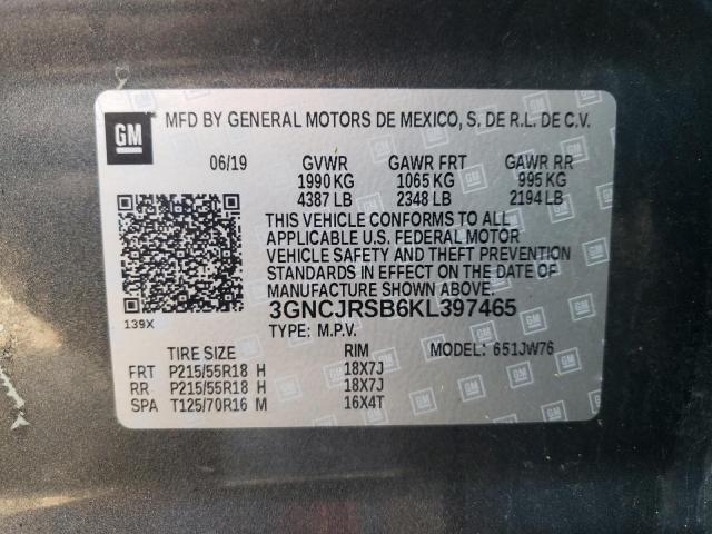 2019 CHEVROLET TRAX PREMI 3GNCJRSB6KL397465