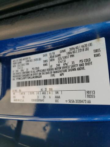 2019 FORD ESCAPE S 1FMCU0F73KUA58620